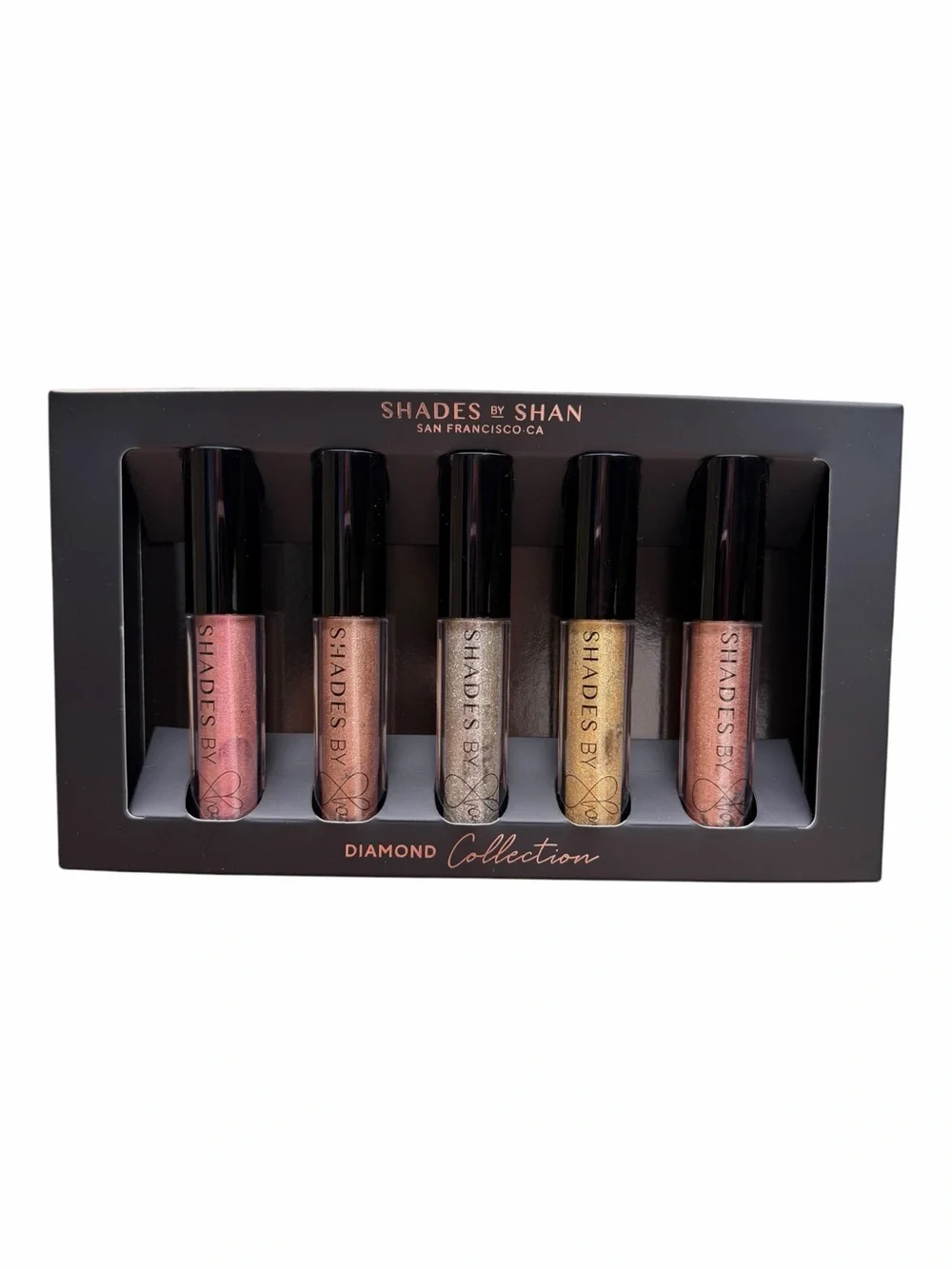 Shades by Shan Diamond Collection 5-Piece Liquid Glitter Eyeshadow Set – NEW